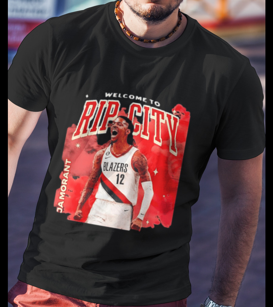 Ja Morant Welcome To Rip City Portland Trail Blazers Blazing Energy T-Shirt
