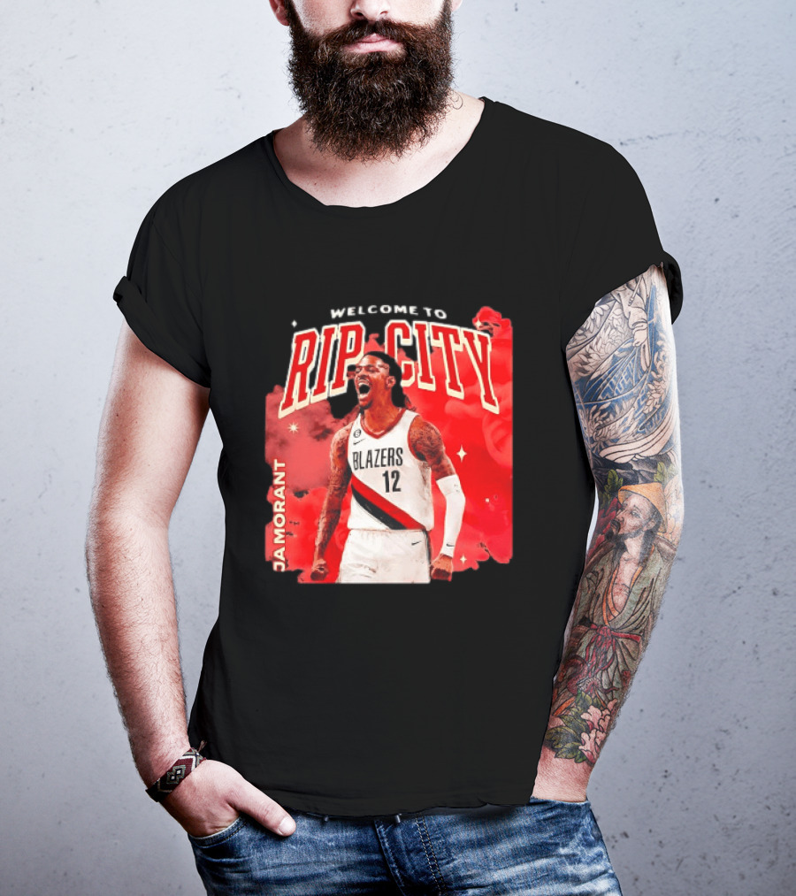 Ja Morant Welcome To Rip City Portland Trail Blazers Blazing Energy T-Shirt