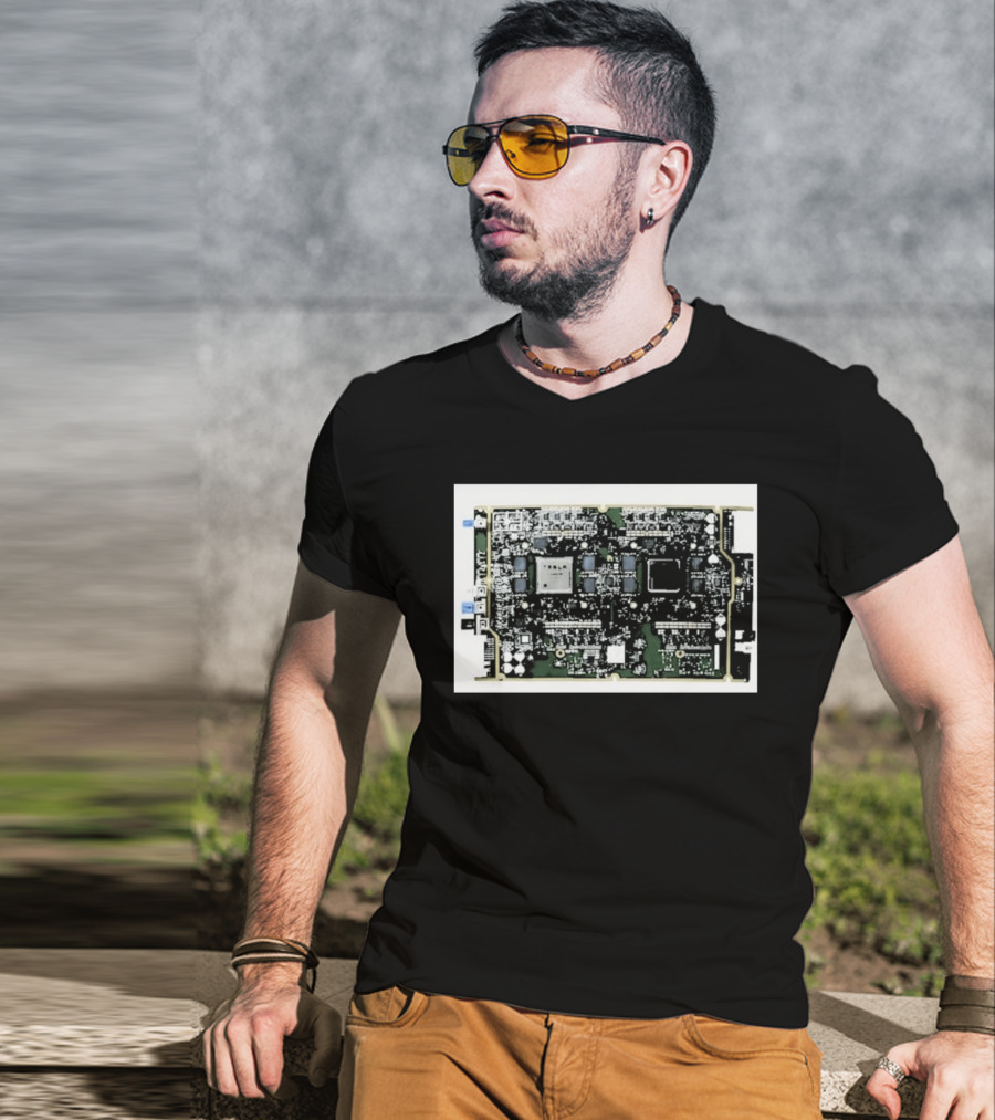 Tesla HW4 Brain Circuit Board Computer Chip Technology T-Shirt