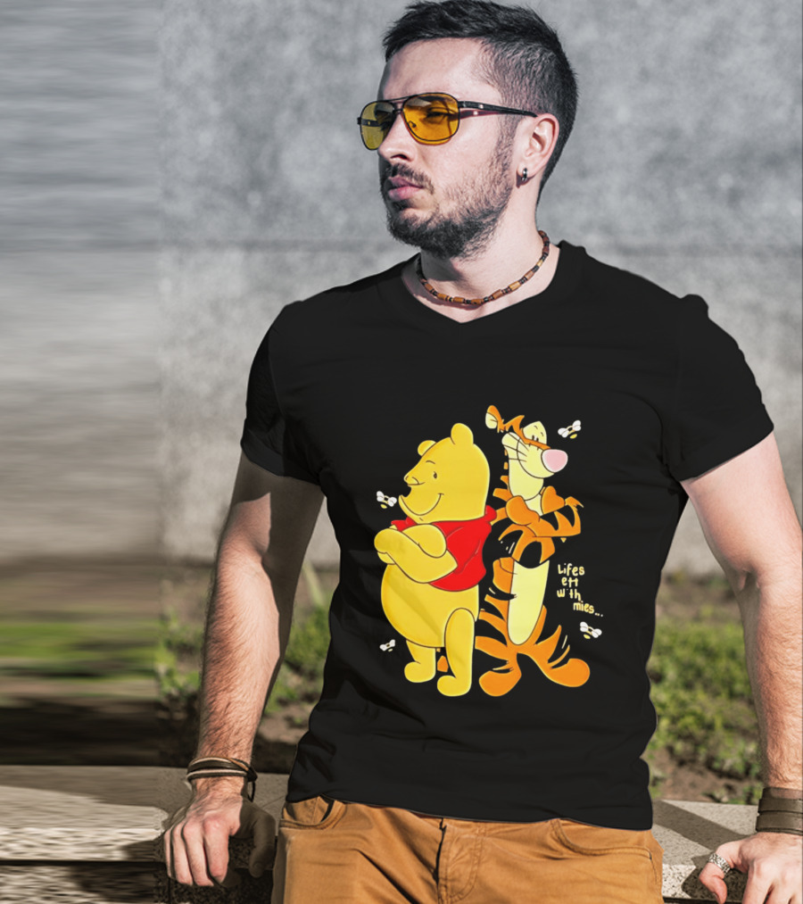 Lifes Better With Homies Winnie The Pooh And Tigger Bees T-Shirt