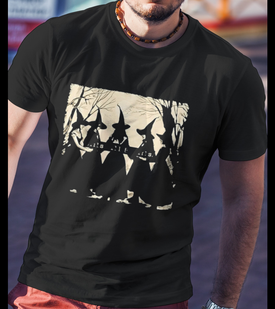 Witch Girls Will Be Girls Tree Silhouettes And Stars T-Shirt