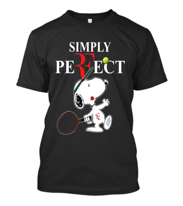 Snoopy Roger Federer Simply Perfect Tennis Player Peanuts T-Shirt