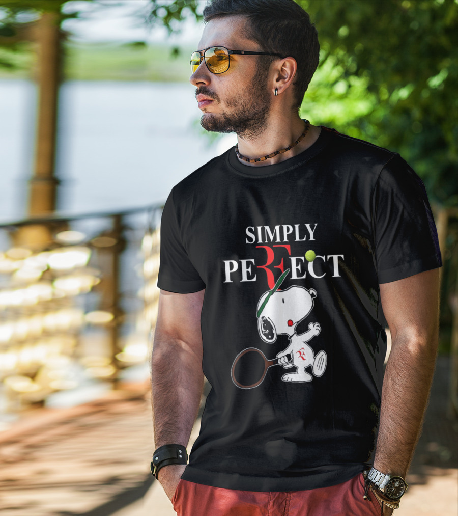 Snoopy Roger Federer Simply Perfect Tennis Player Peanuts T-Shirt