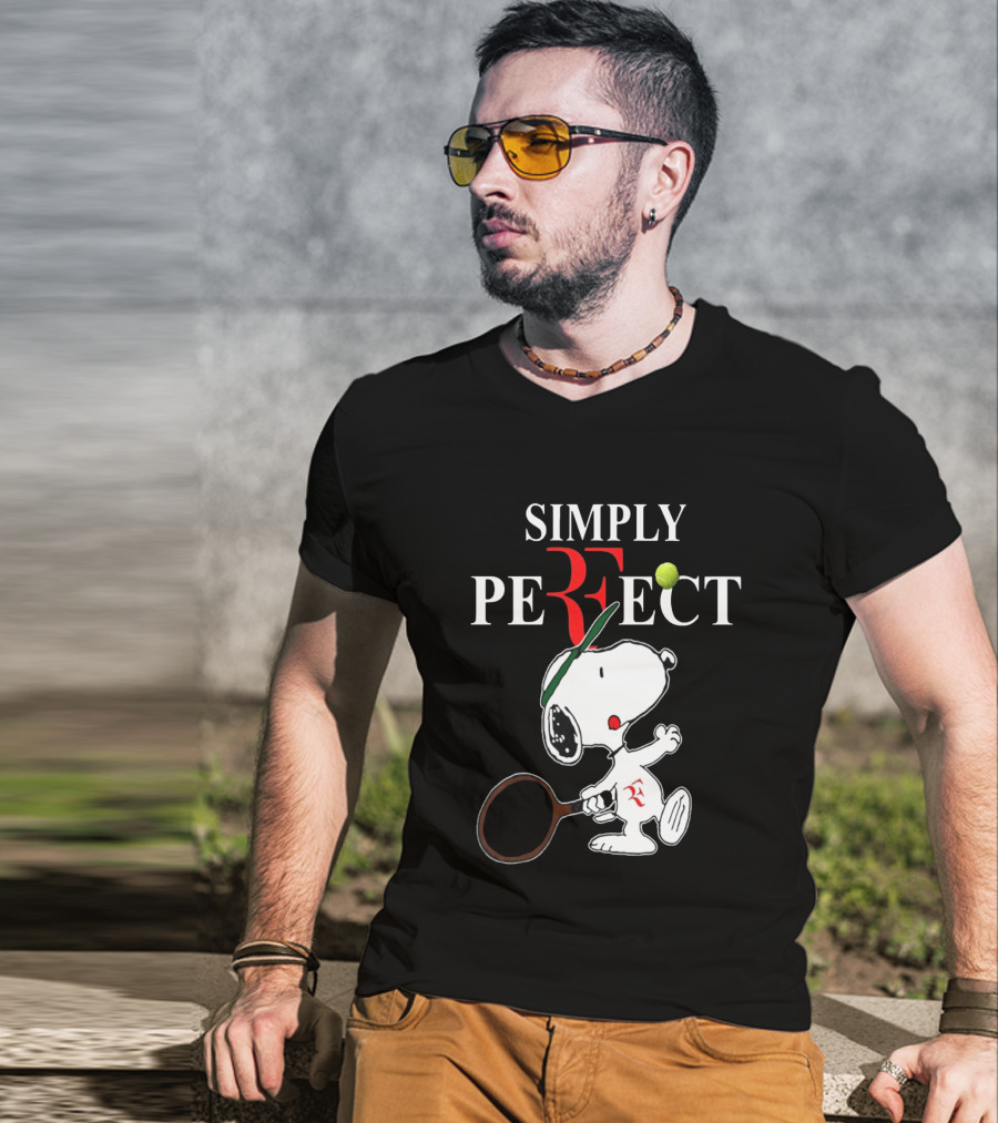 Snoopy Roger Federer Simply Perfect Tennis Player Peanuts T-Shirt