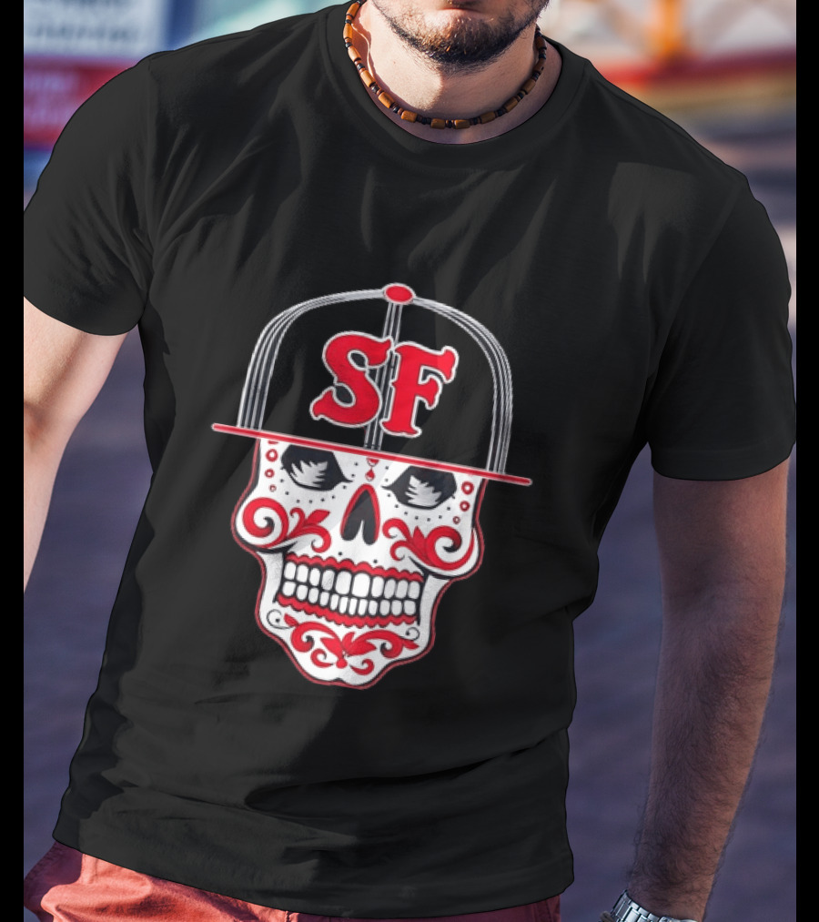 Sf Sugar Skull San Francisco Hat Baseball T-Shirt