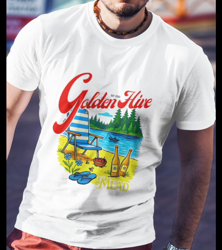 Golden Hive Mead Est 2023 Lakefront Bliss Vintage Escape T-Shirt