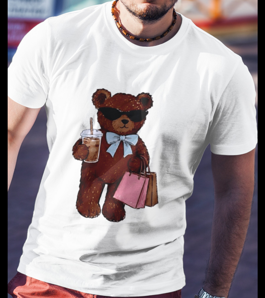 Cool Teddy Bear Shopping With Treats And Accessories T-Shirt