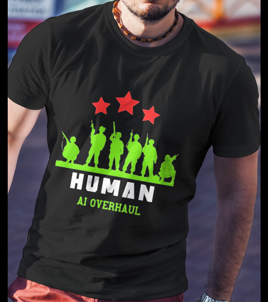AI Overhaul Human Soldiers With Red Stars T-Shirt