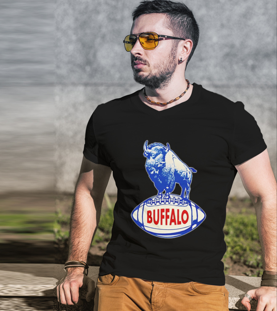 Buffalo Bills Vintage Standing Bison On Football Retro Nostalgia T-Shirt