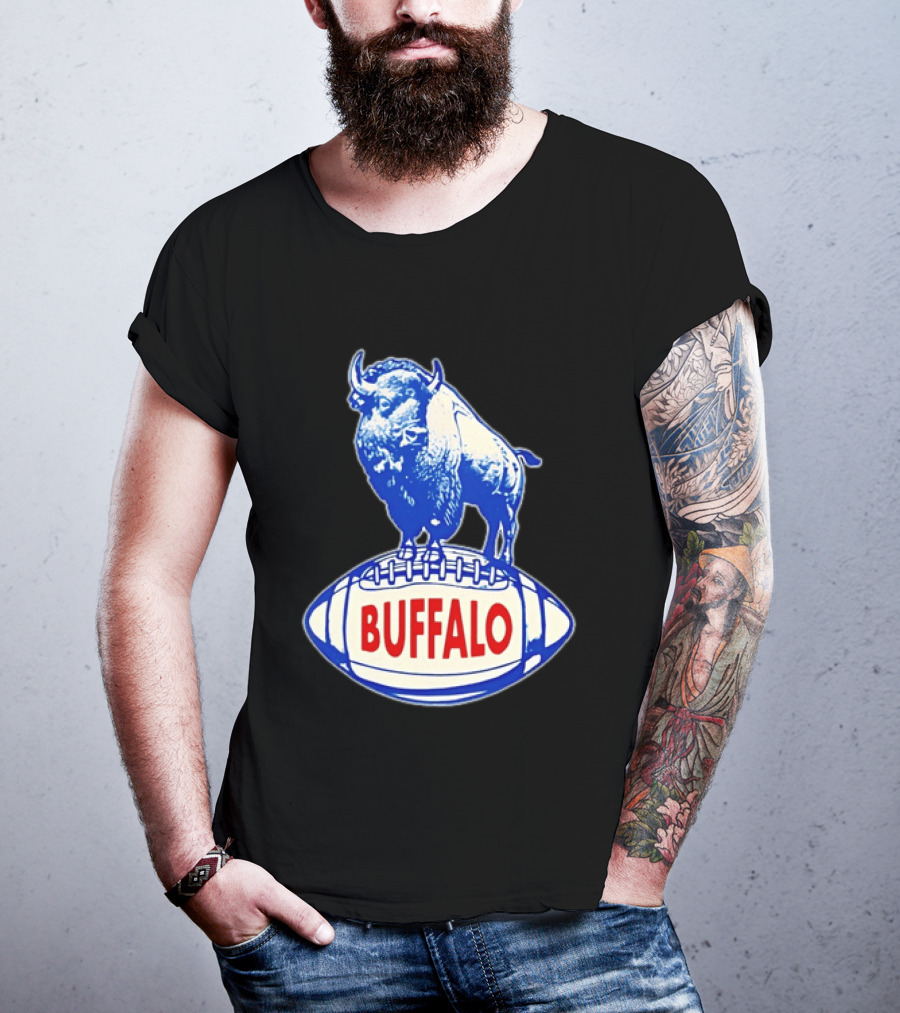 Buffalo Bills Vintage Standing Bison On Football Retro Nostalgia T-Shirt