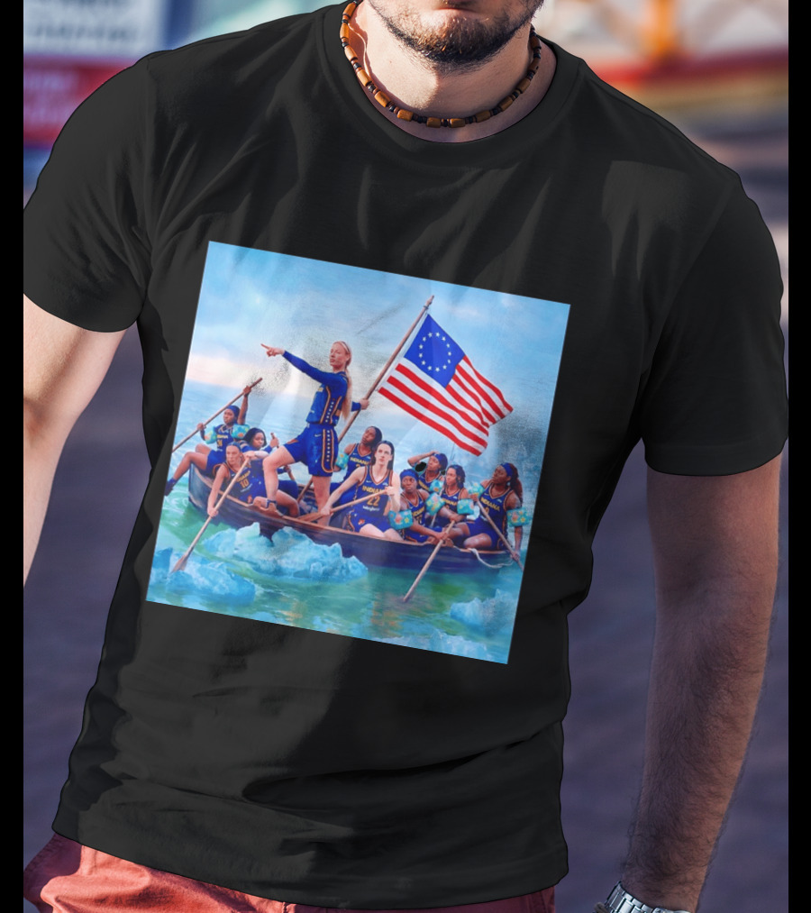 Indiana Fever Crossing The Delaware With Floaties Basketball Team T-Shirt