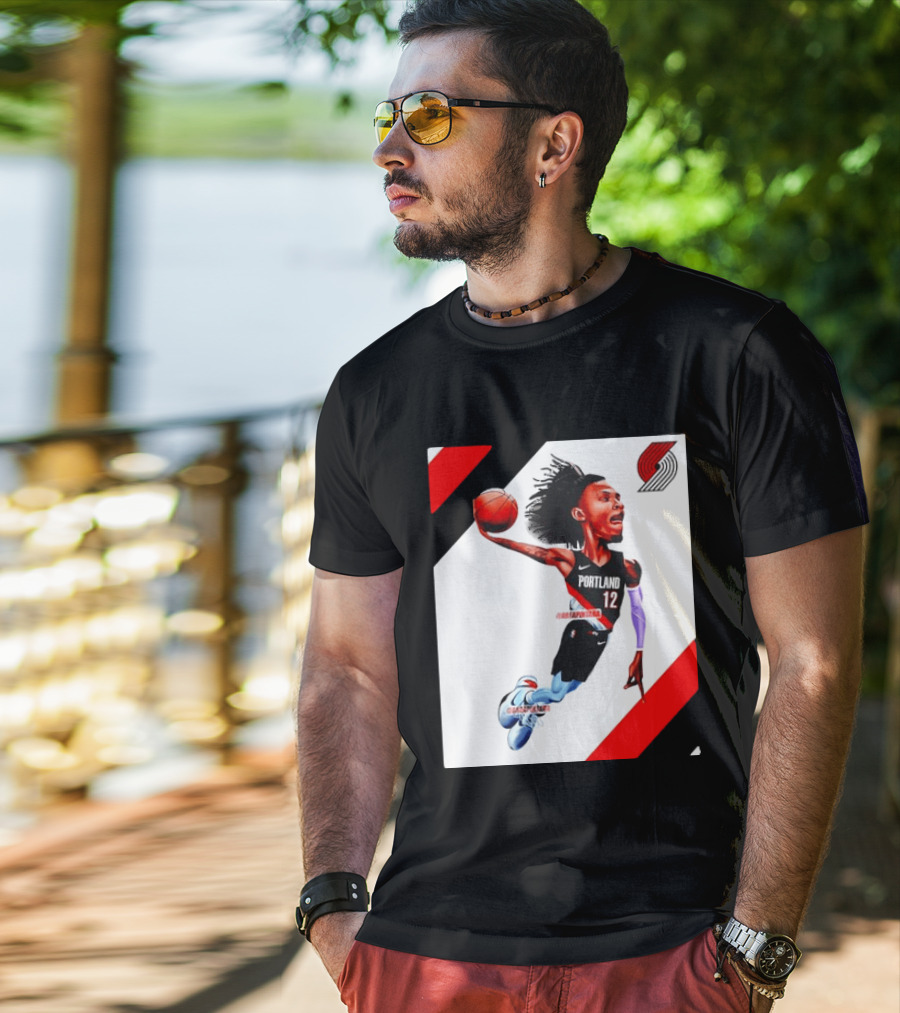 Portland Trail Blazers Ja Morant Crossover Art Dunking Basketball Player Jersey 12 T-Shirt