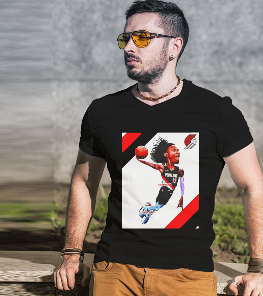 Portland Trail Blazers Ja Morant Crossover Art Dunking Basketball Player Jersey 12 T-Shirt