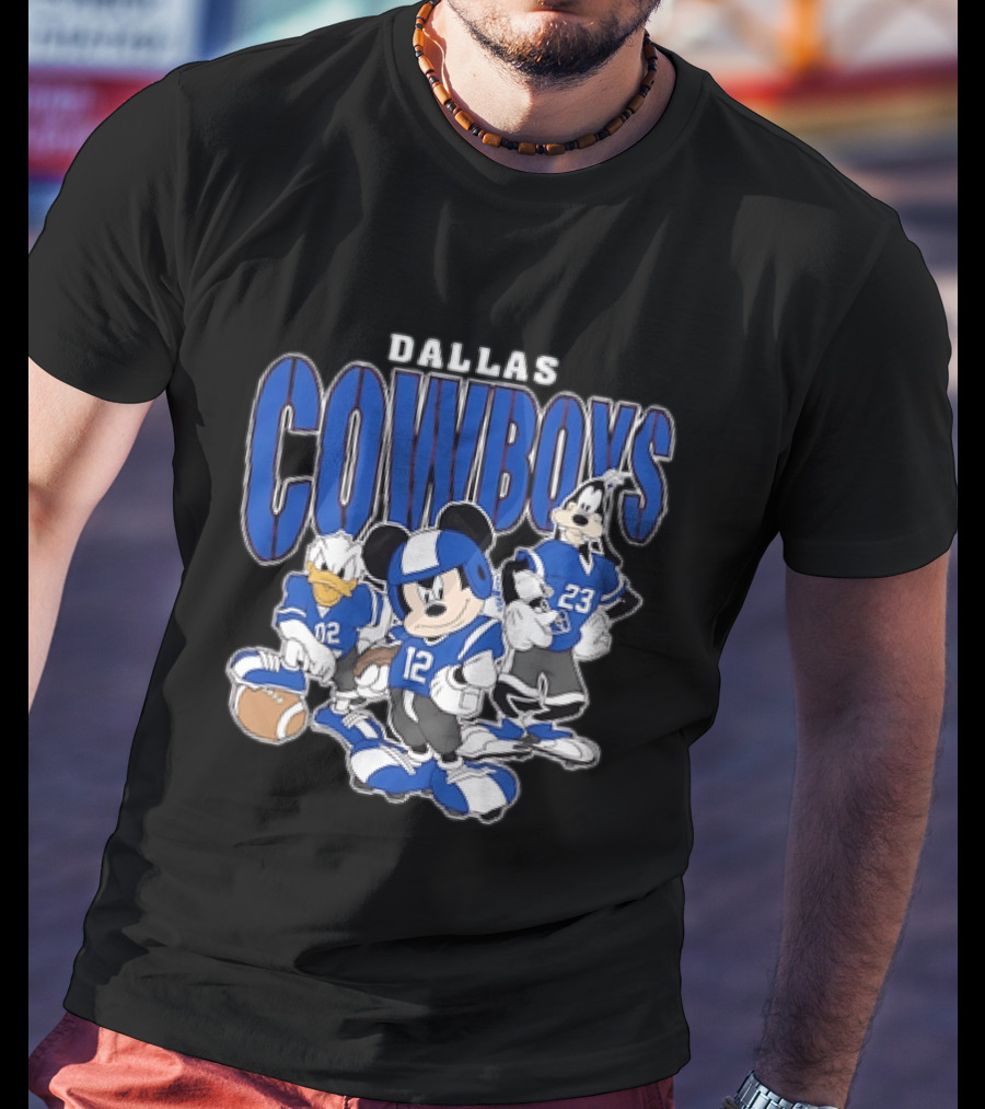Dallas Cowboys Mickey Mouse Donald Duck Goofy Football Team Collaboration T-Shirt