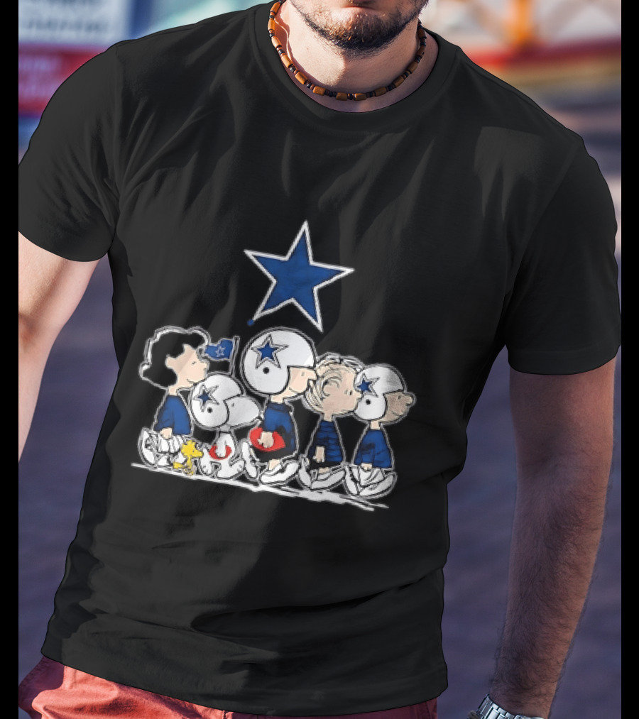 Abbey Road Dallas Cowboys Peanuts Characters Star T-Shirt
