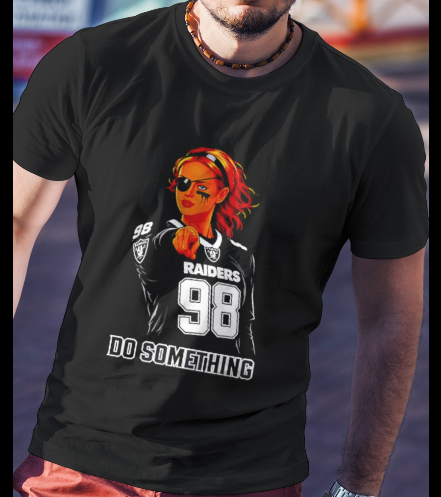 Do Something Raiders 98 Football Woman Pointing T-Shirt