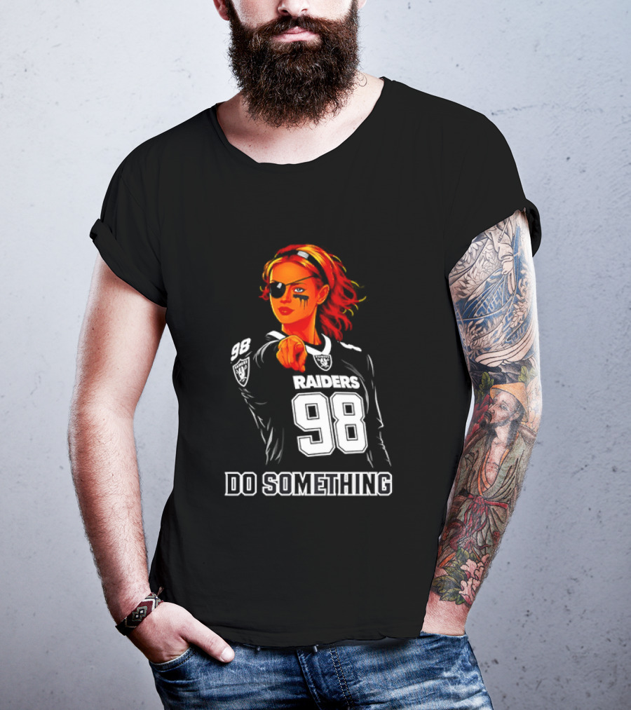 Do Something Raiders 98 Football Woman Pointing T-Shirt