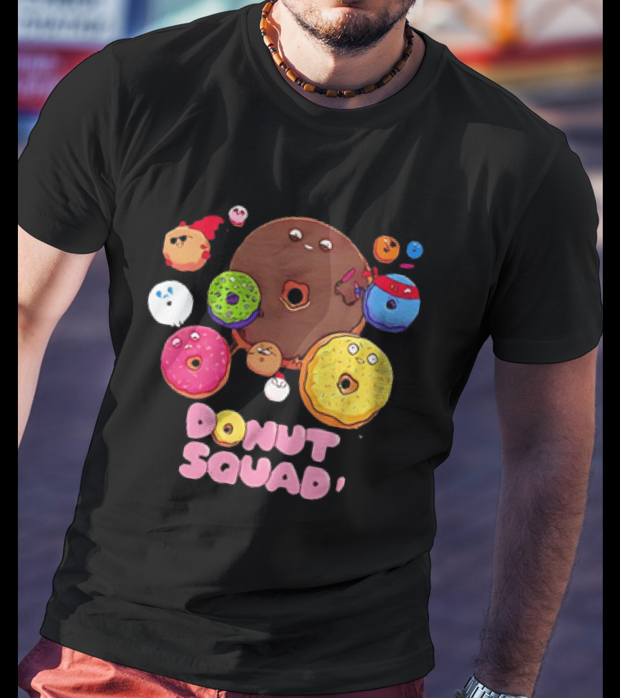 Colorful Donut Squad Cartoon Team With Playful Characters T-Shirt