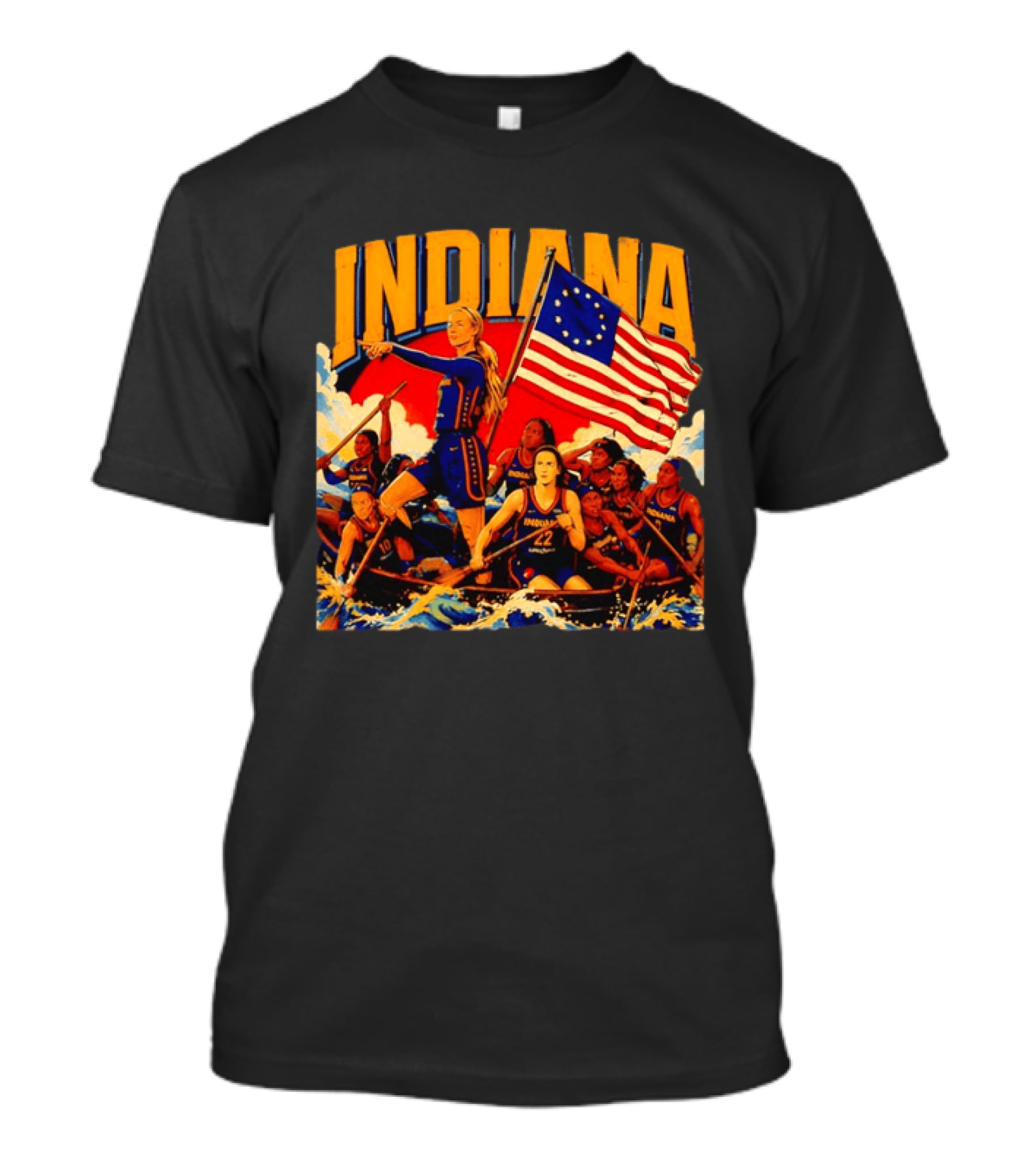 Indiana Basketball Team Sophie Cunningham Crossing The Delaware Flag T-Shirt