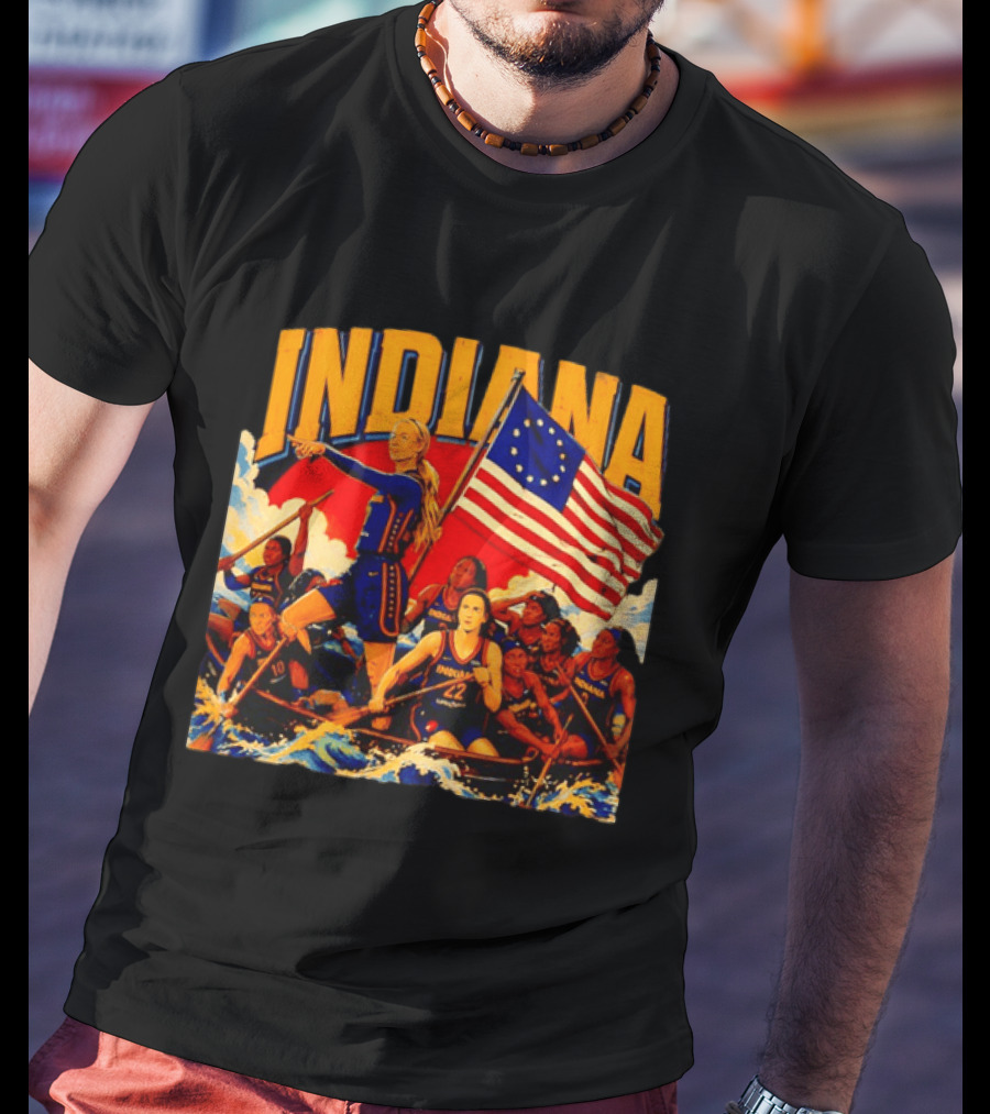 Indiana Basketball Team Sophie Cunningham Crossing The Delaware Flag T-Shirt