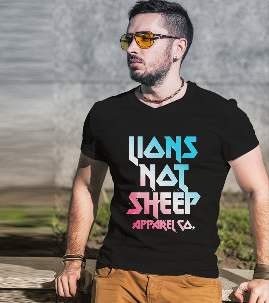 Lions Not Sheep Apparel Co. Mens Tagline Print T-Shirt