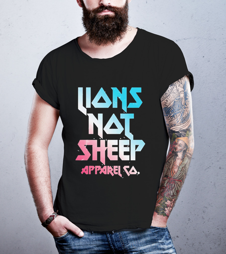 Lions Not Sheep Apparel Co. Mens Tagline Print T-Shirt
