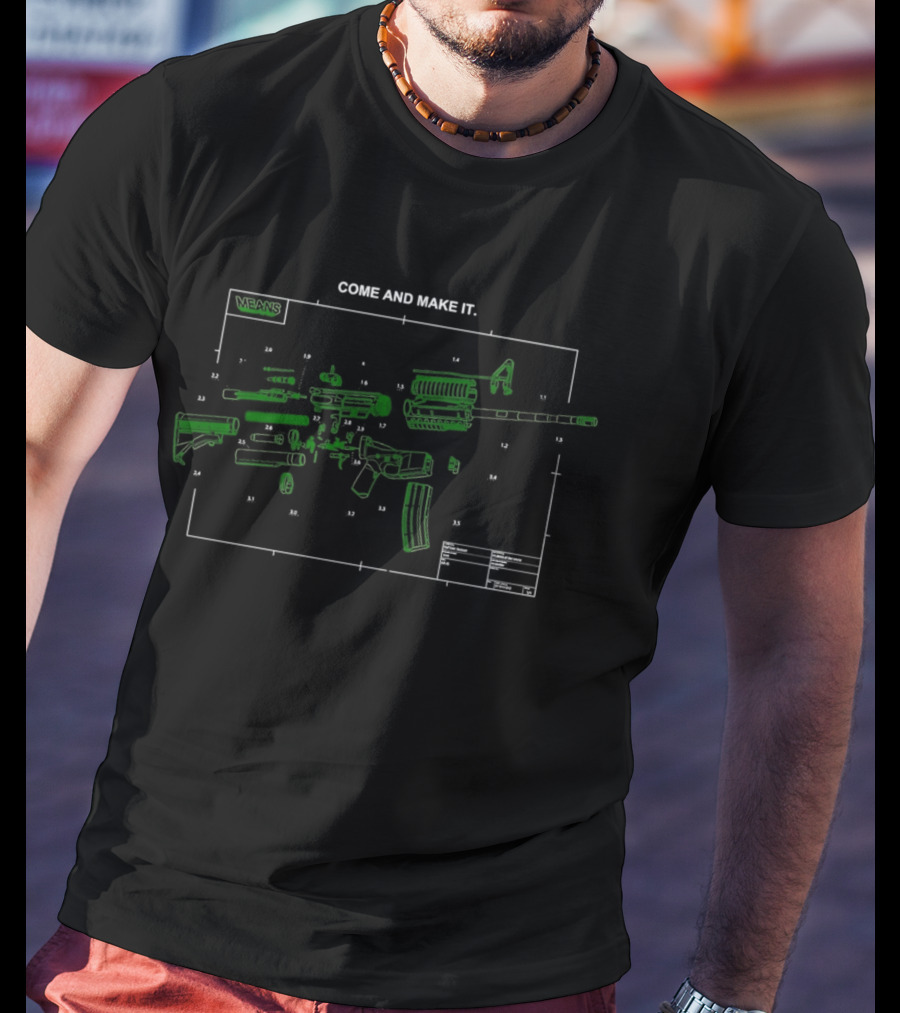 Schematic Your Own AR15 Rifle Parts Diagram T-Shirt