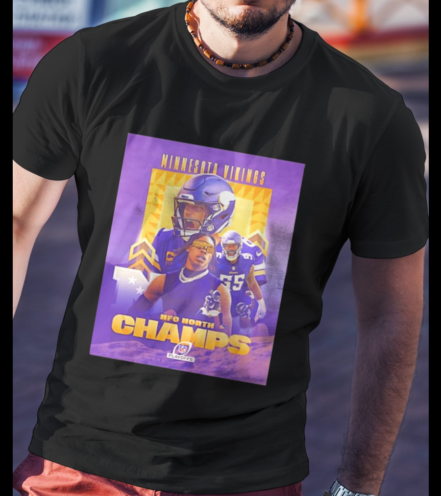Minnesota Vikings NFC North Champs 2022 Playoffs Celebration T-Shirt