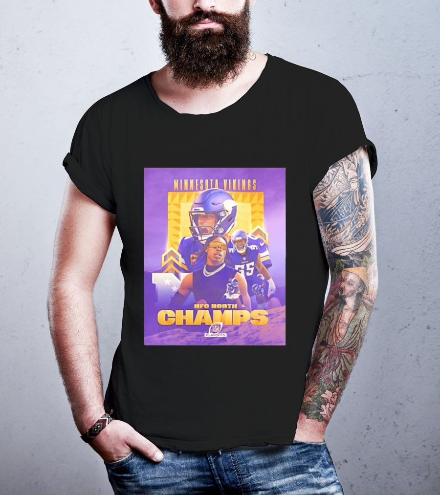Minnesota Vikings NFC North Champs 2022 Playoffs Celebration T-Shirt