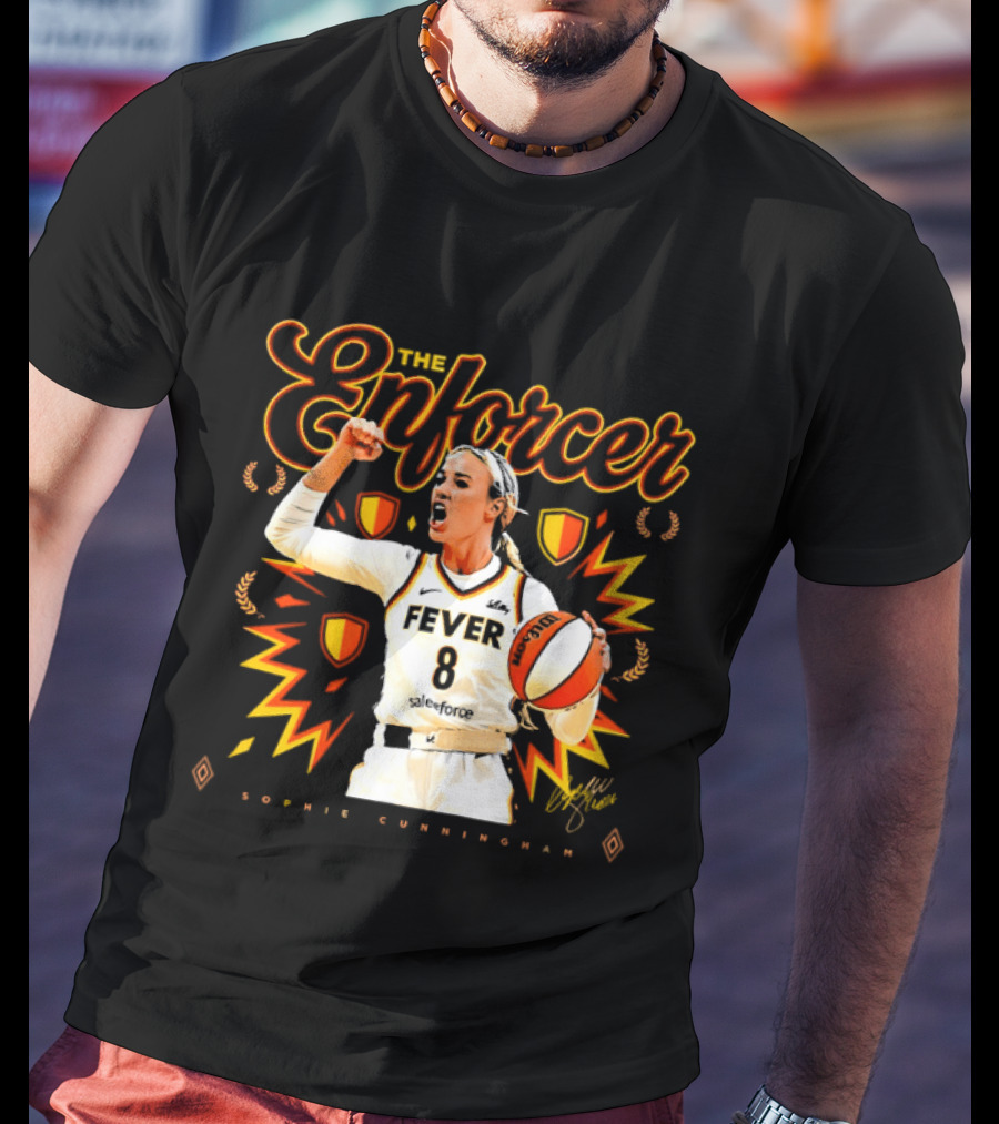 The Enforcer Sophie Cunningham Fever 8 Indiana Basketball WNBA 2026 T-Shirt