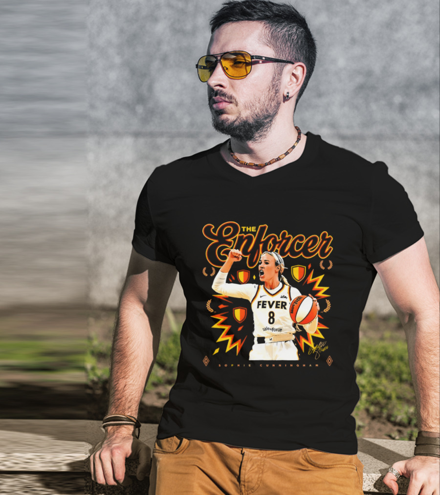 The Enforcer Sophie Cunningham Fever 8 Indiana Basketball WNBA 2026 T-Shirt