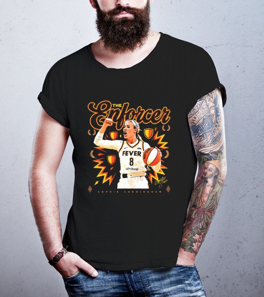 The Enforcer Sophie Cunningham Fever 8 Indiana Basketball WNBA 2026 T-Shirt