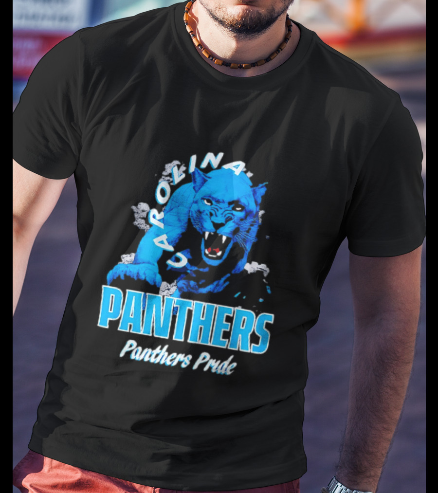 Carolina Panthers Pride Charging Forward Fierce Blue Panther T-Shirt
