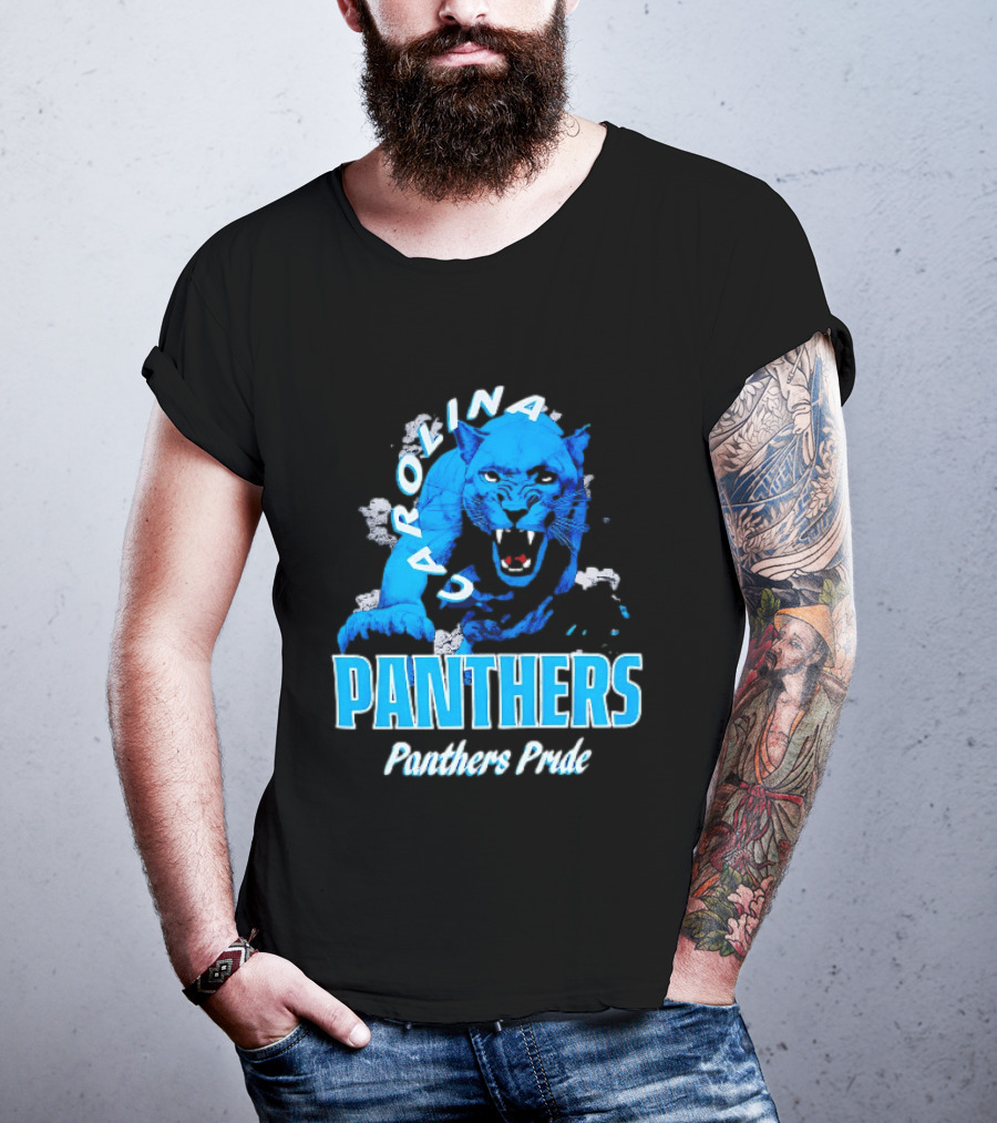 Carolina Panthers Pride Charging Forward Fierce Blue Panther T-Shirt