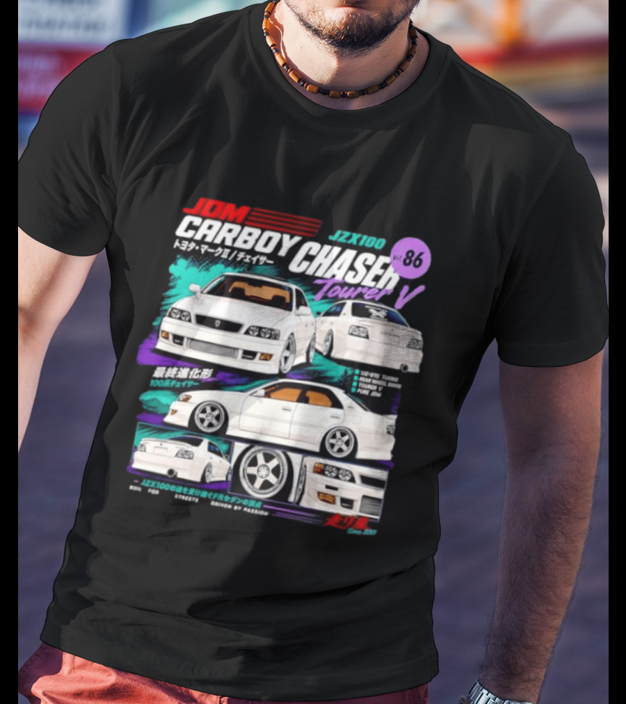 JDM Carboy Toyota JZX100 Chaser Tourer V 1Jz GTE Turbo Rear Wheel Drive Version 86 T-Shirt