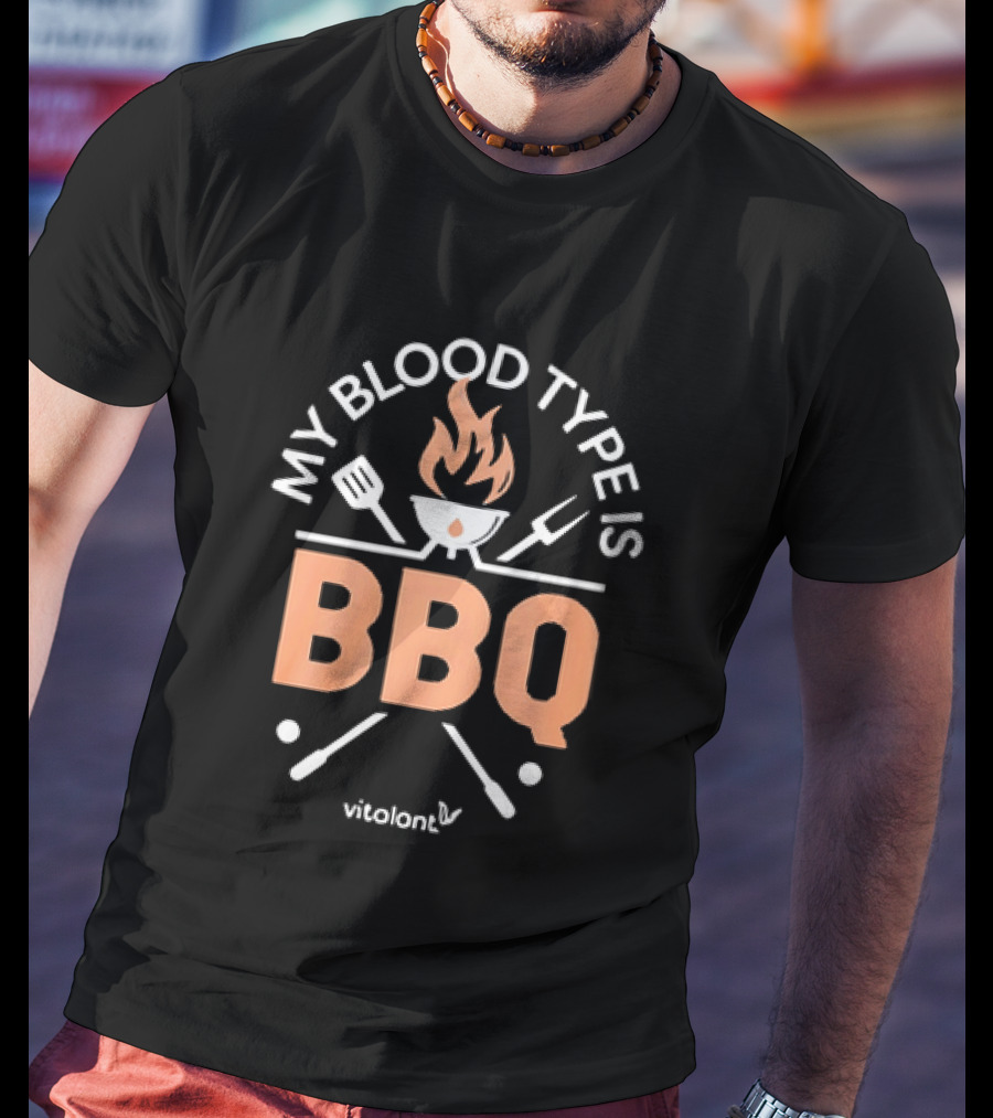Vitalant Humor My Blood Type Is BBQ Grilling T-Shirt