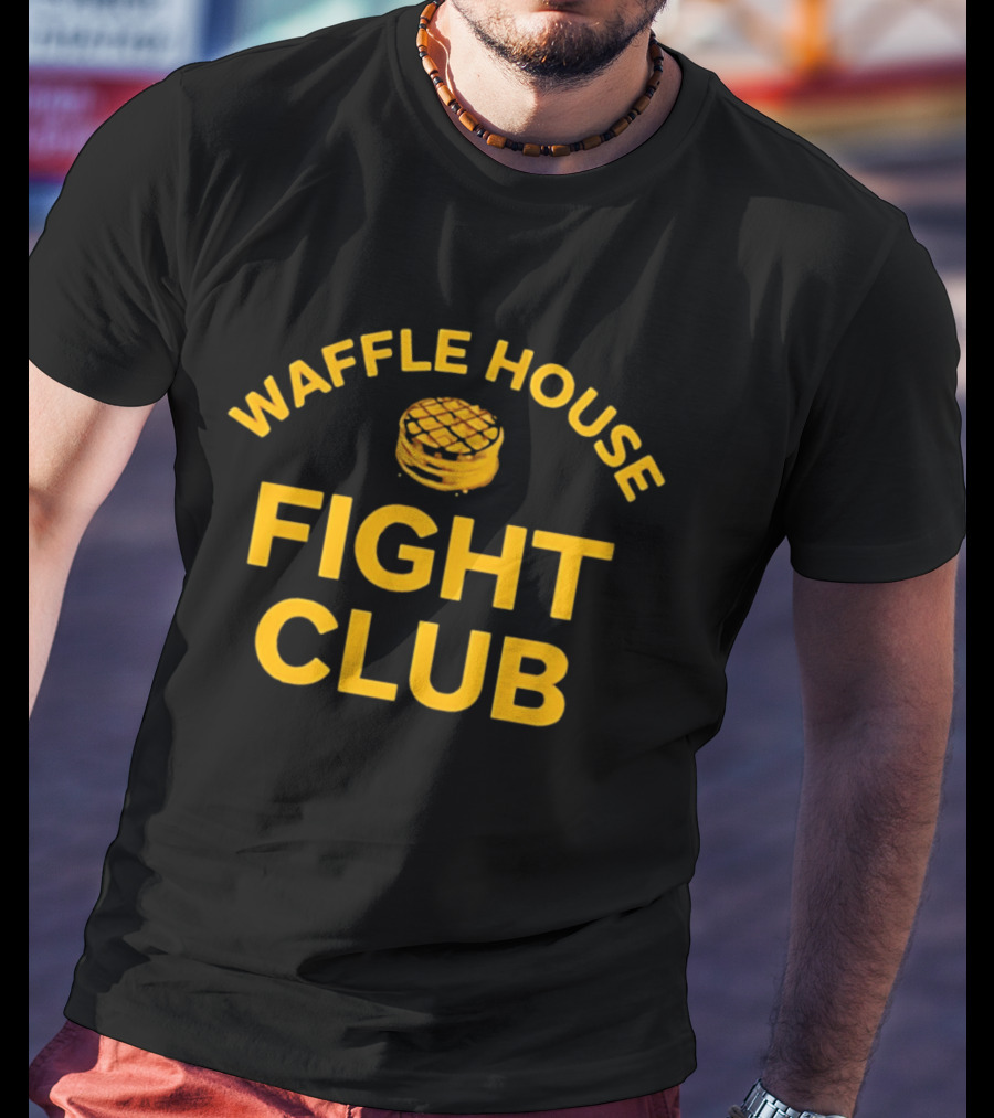 Waffle House Fight Club Restaurant Parody Humor Pancake Stack T-Shirt