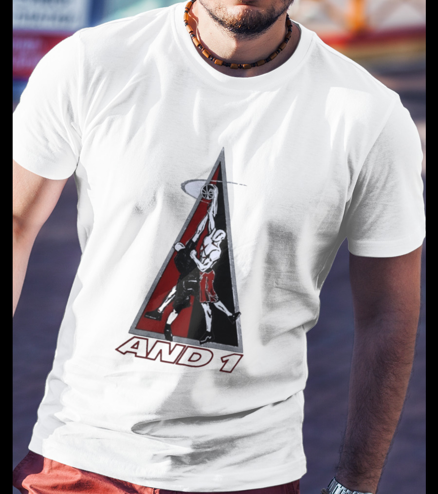 AND 1 Basketball Players Dunking Triangle T-Shirt