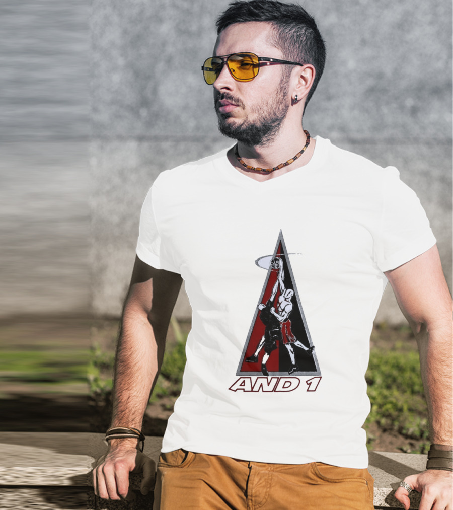 AND 1 Basketball Players Dunking Triangle T-Shirt