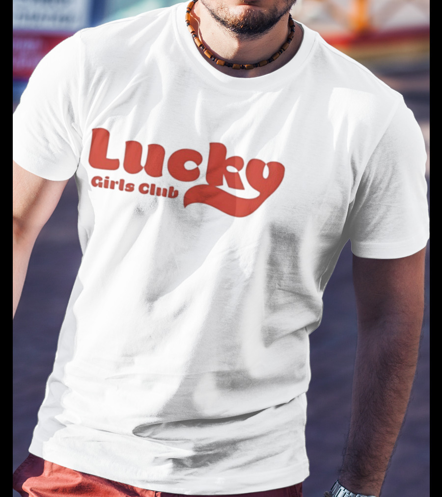 Lucky Girls Club Retro Style Bold Red T-Shirt