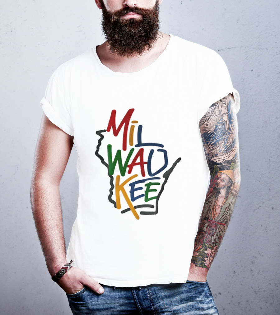 Milwaukee Wisconsin State Colorful T-Shirt