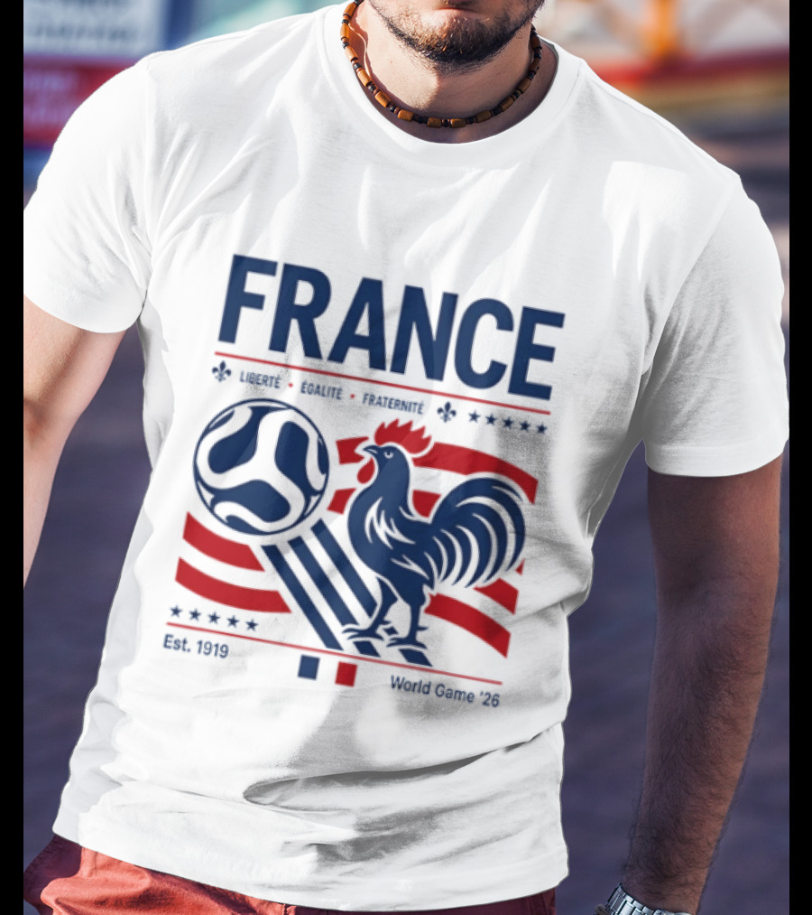 France Liberté Égalité Fraternité Est 1919 Rooster World Game '23 T-Shirt
