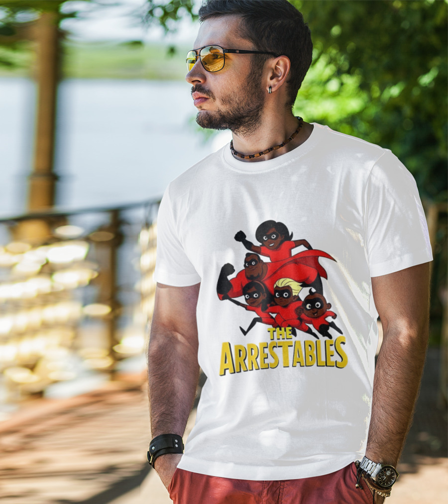 The Arrestables Superhero Family In Red Suits T-Shirt