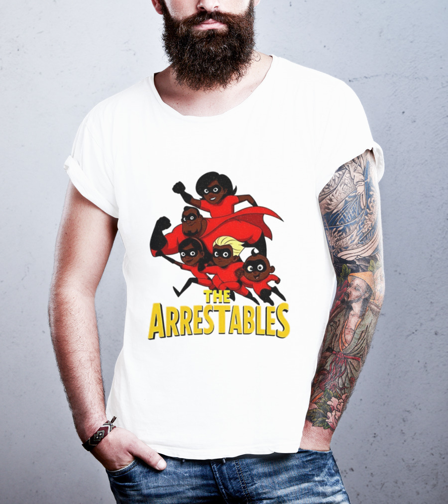 The Arrestables Superhero Family In Red Suits T-Shirt