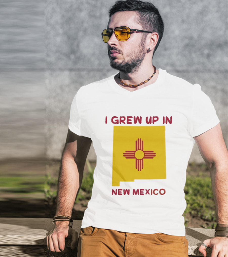 I Grew Up In New Mexico Zia Symbol Home State Pride T-Shirt