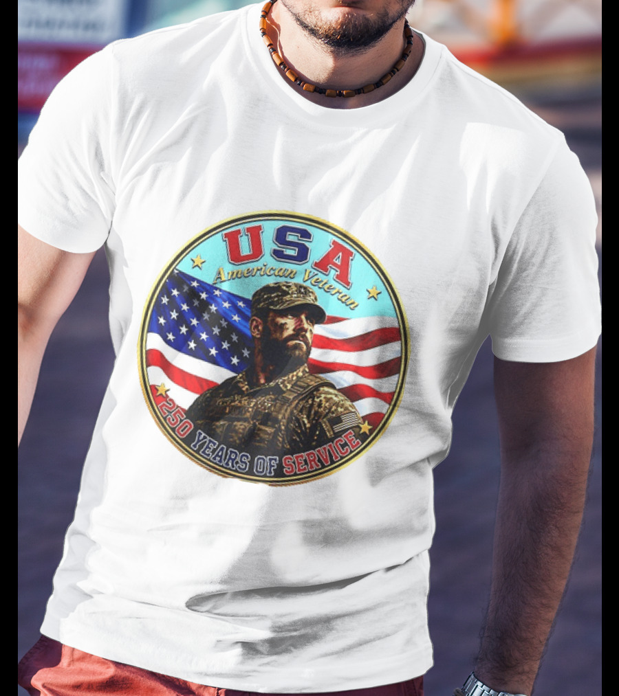 USA American Veteran 250 Years Of Service T-Shirt