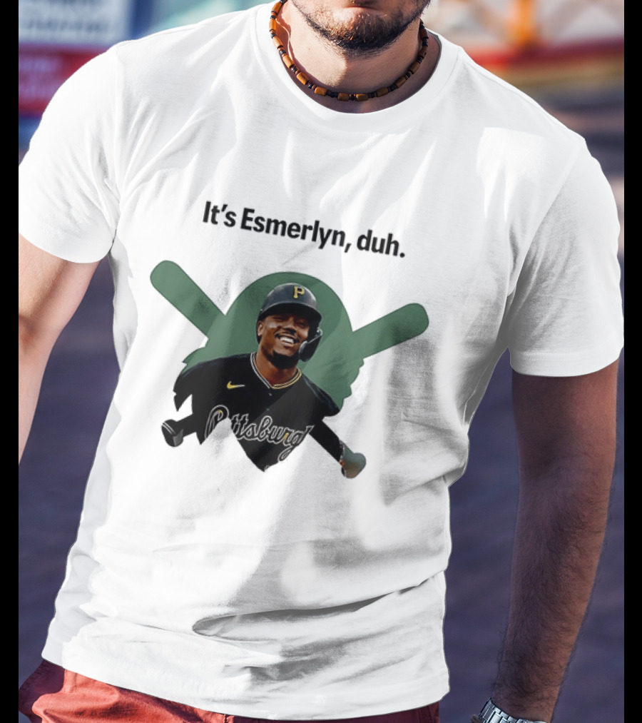 Esmerlyn Duh Pittsburgh Pirates Baseball Player With Crossed Bats T-Shirt