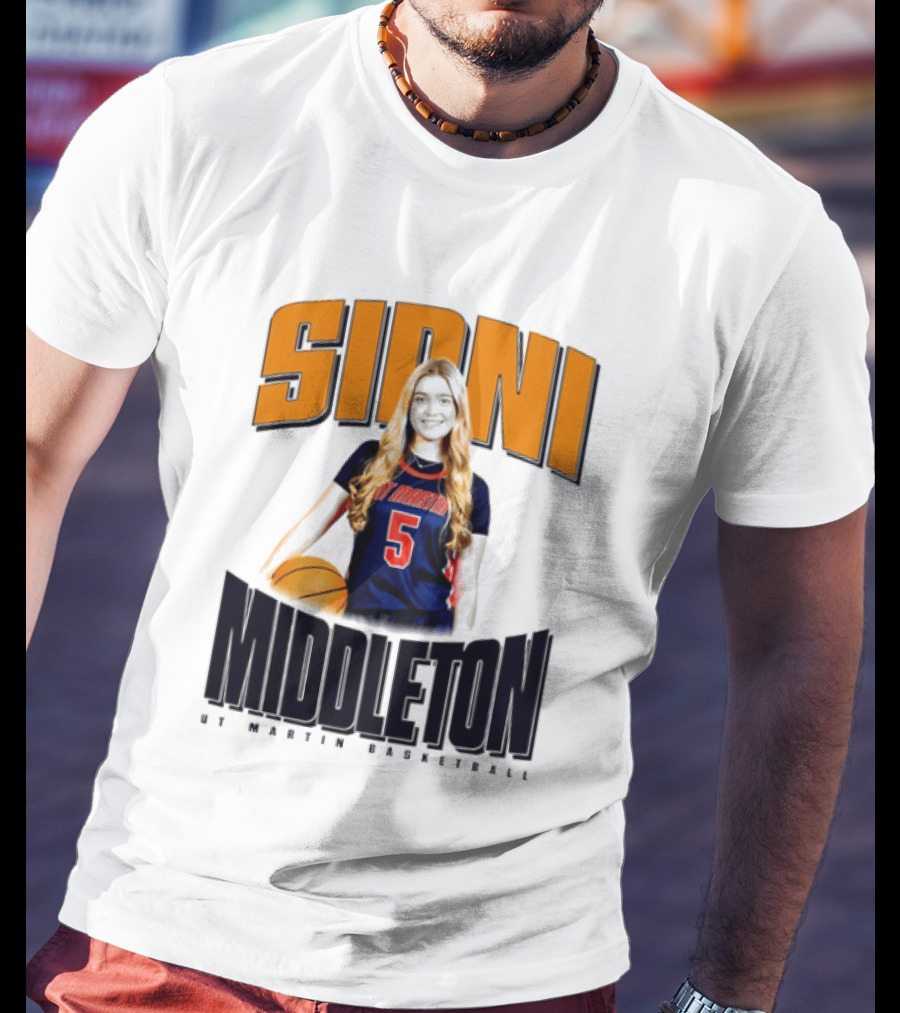 Sidni Middleton 5 UT Martin Skyhawks Basketball T-Shirt