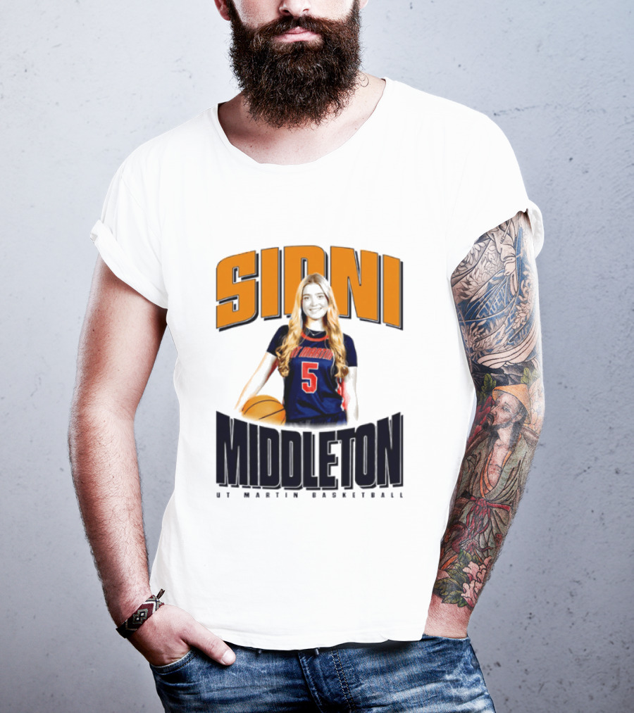 Sidni Middleton 5 UT Martin Skyhawks Basketball T-Shirt