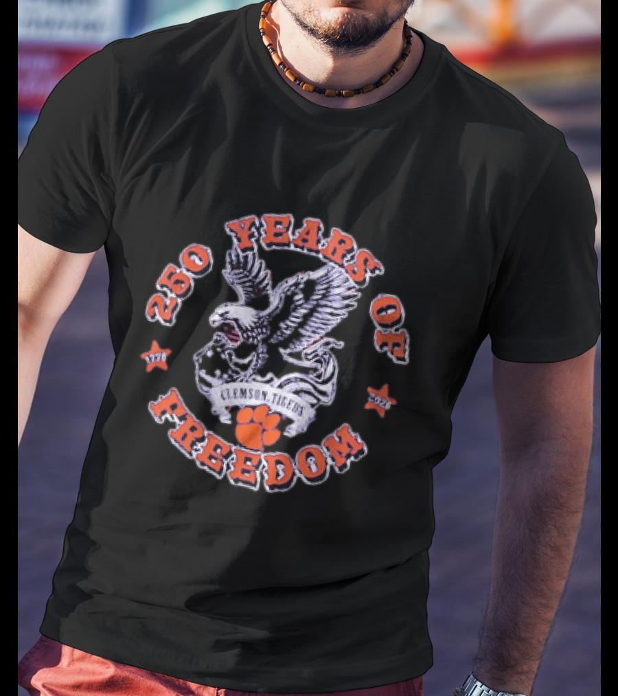 Clemson Tigers 250 Years Of Freedom 1776 2026 Americana Eagle T-Shirt
